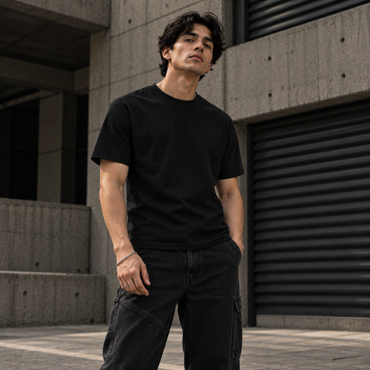 Playera Corte Regular Negra 200GMS